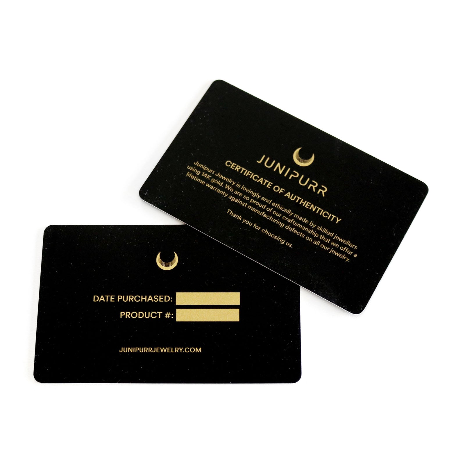Certificate of Authenticity Card – Junipurr Jewelry