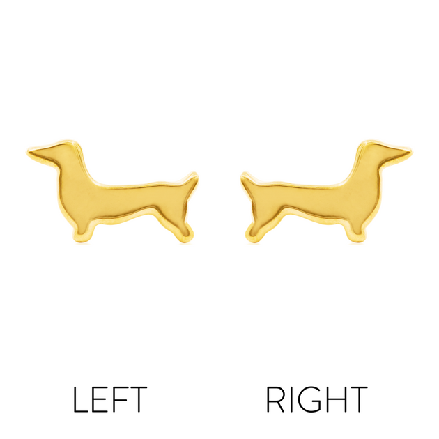 Gold dachshund earrings sale