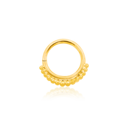 Gold Beaded Seam Ring (16G)