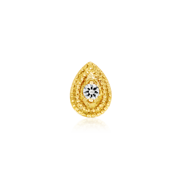 Pear CZ Double Millgrain – Junipurr Jewelry