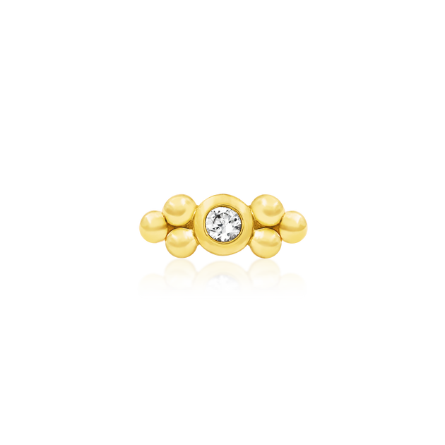 Bezel-Set CZ Double Tri-Bead – Junipurr Jewelry