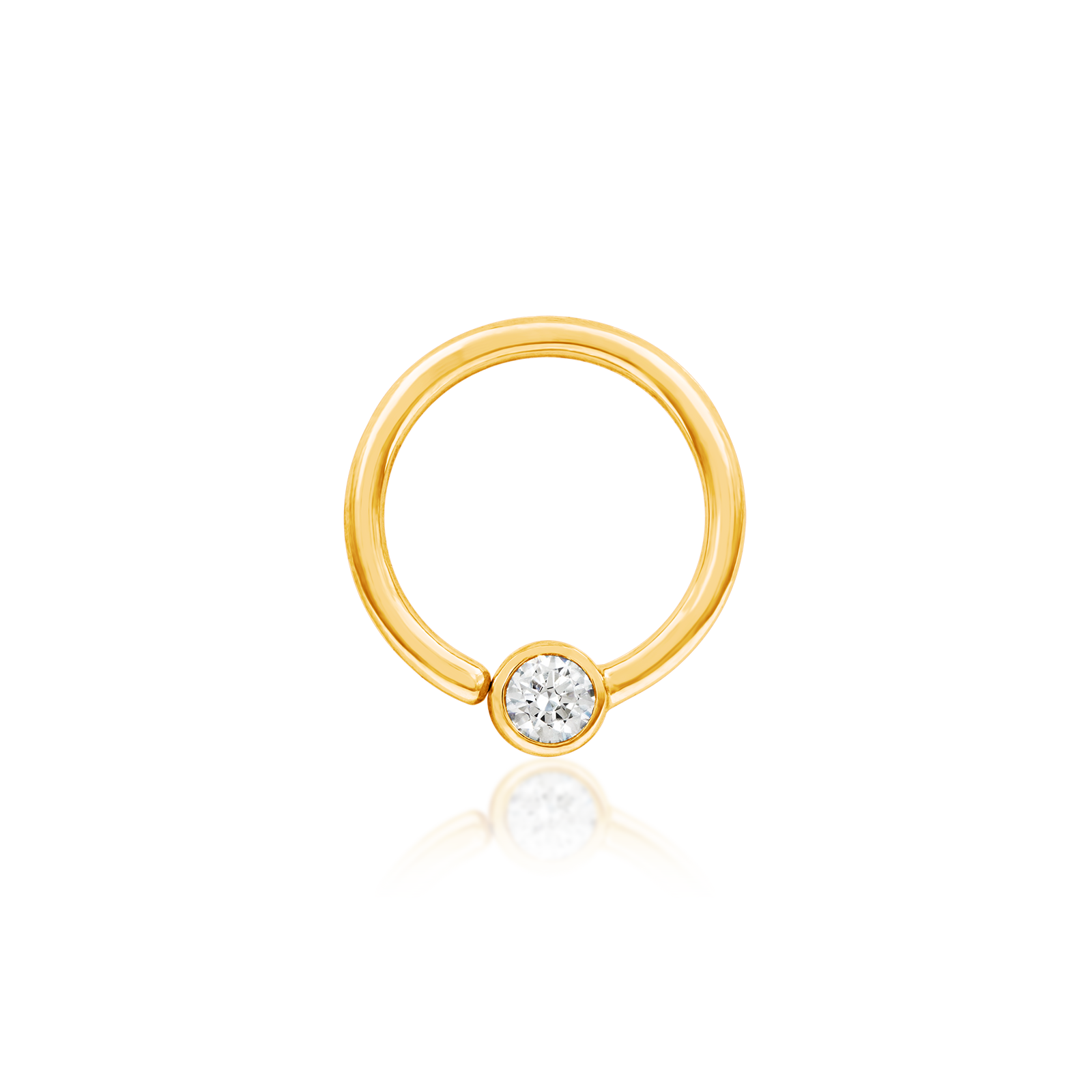 Gold Ring with Fixed CZ (16G & 18G) – Junipurr Jewelry