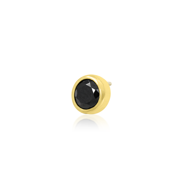 Round Bezel Black CZ – Junipurr Jewelry