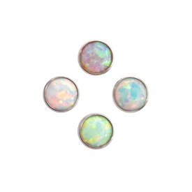 Bezel-Set Cabochon - Threadless - Aurora Whites