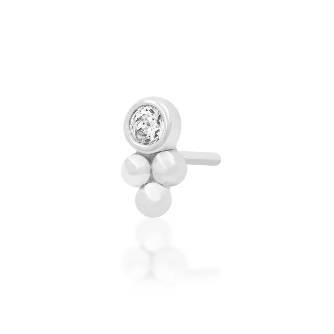 Bezel-Set CZ Tri-Bead – Junipurr Jewelry