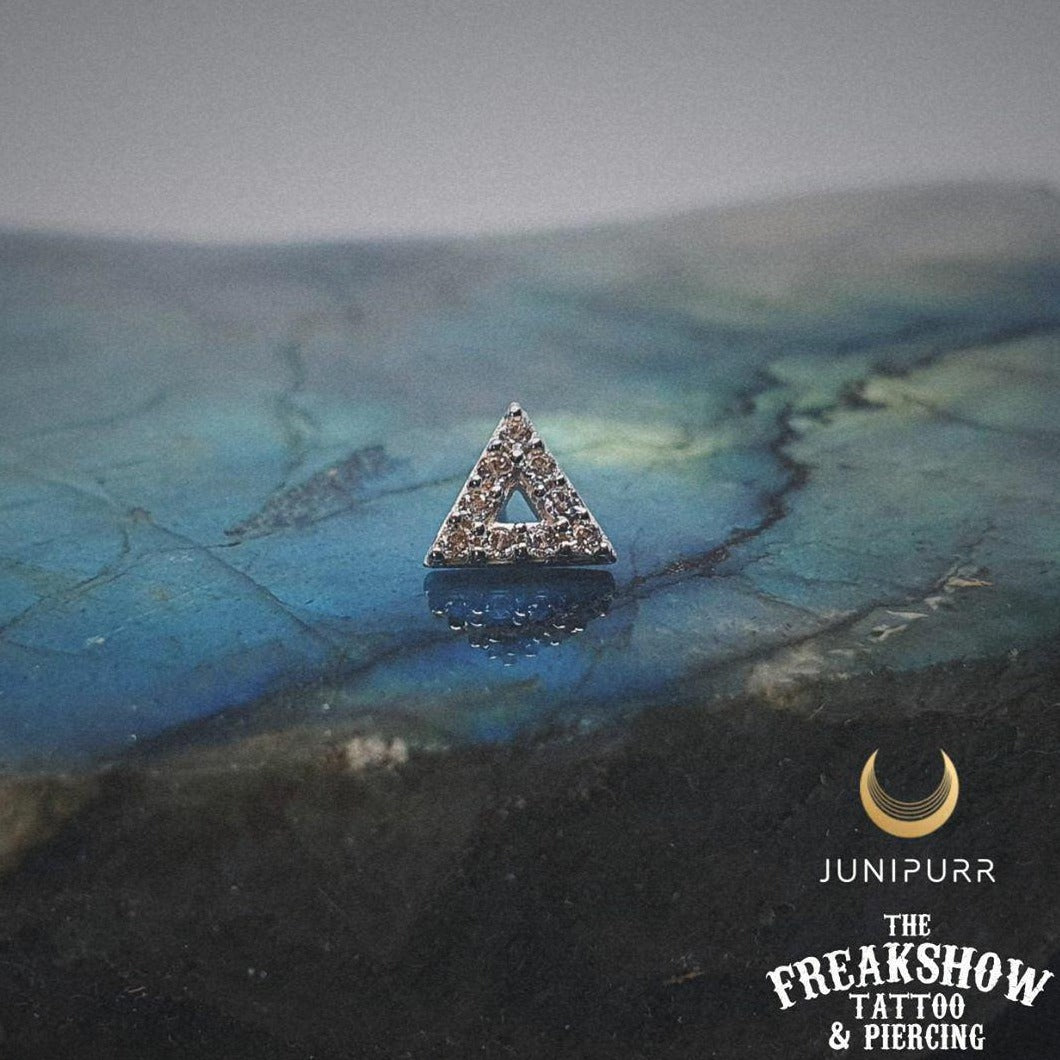 Gold Triangle with CZ stones