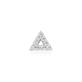 Gold Triangle with CZ stones - White Gold