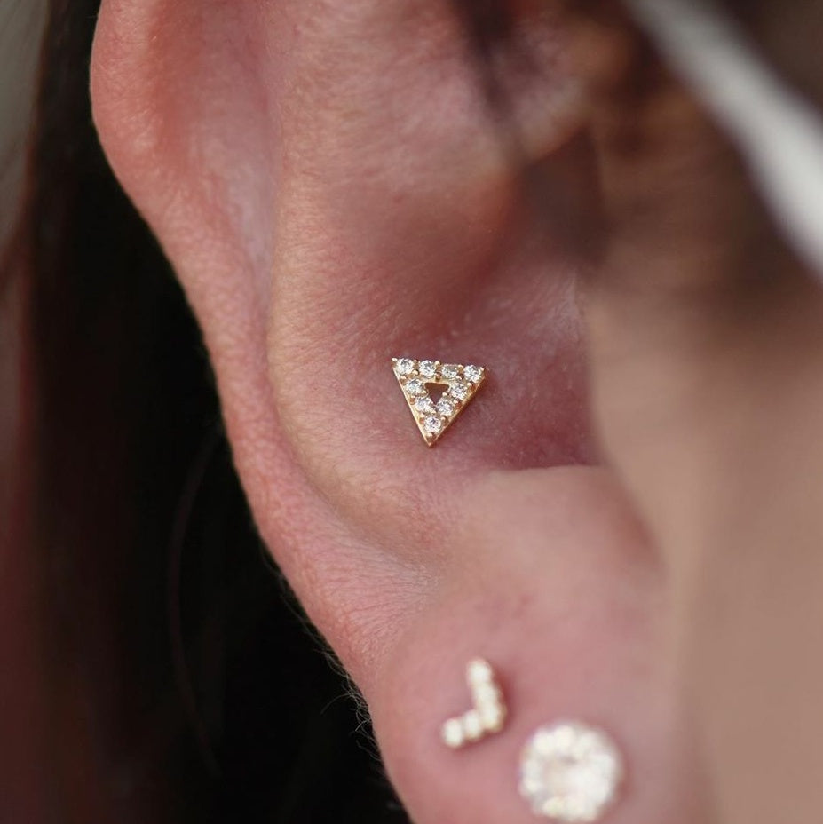 Gold Triangle with CZ stones