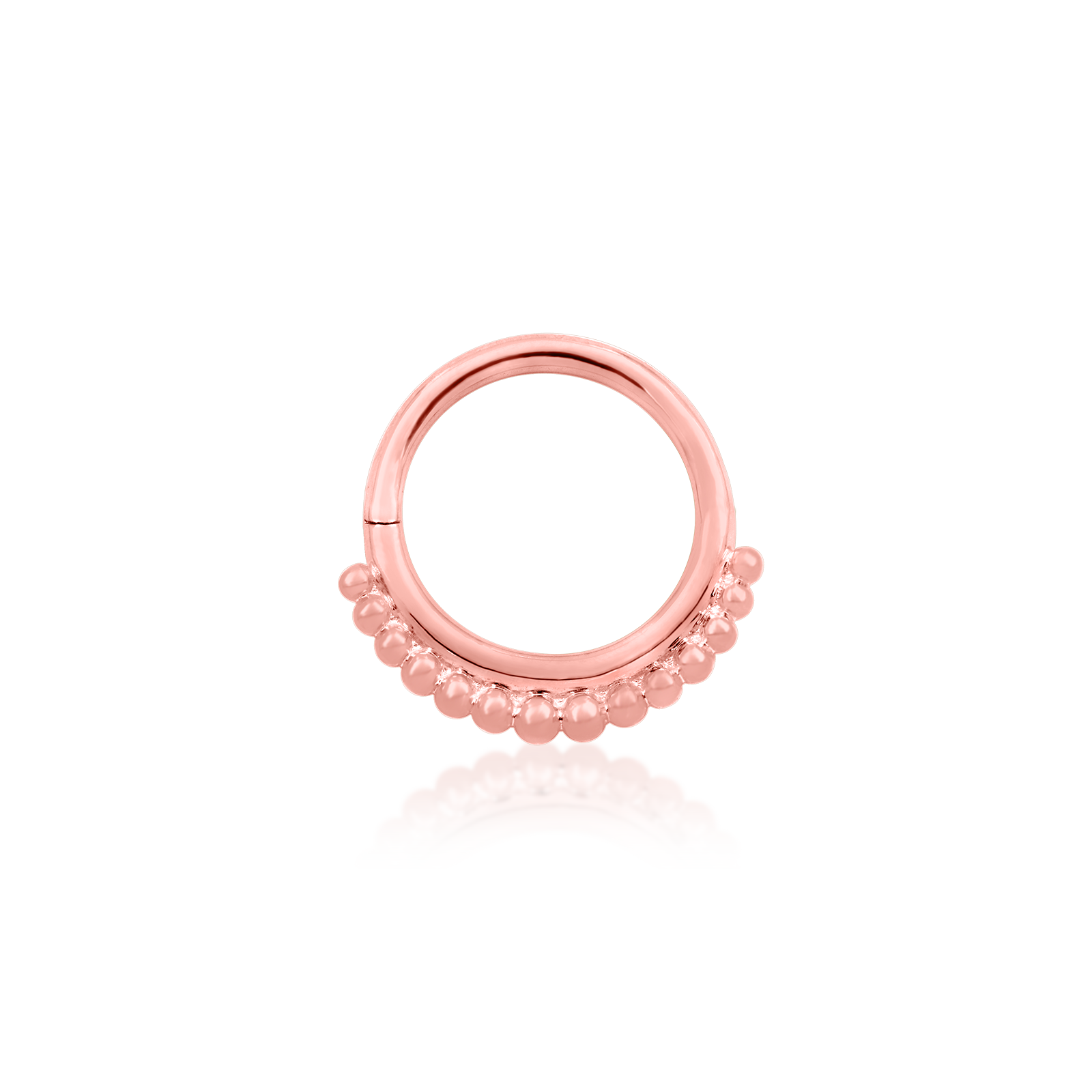 Gold Beaded Seam Ring (16G)