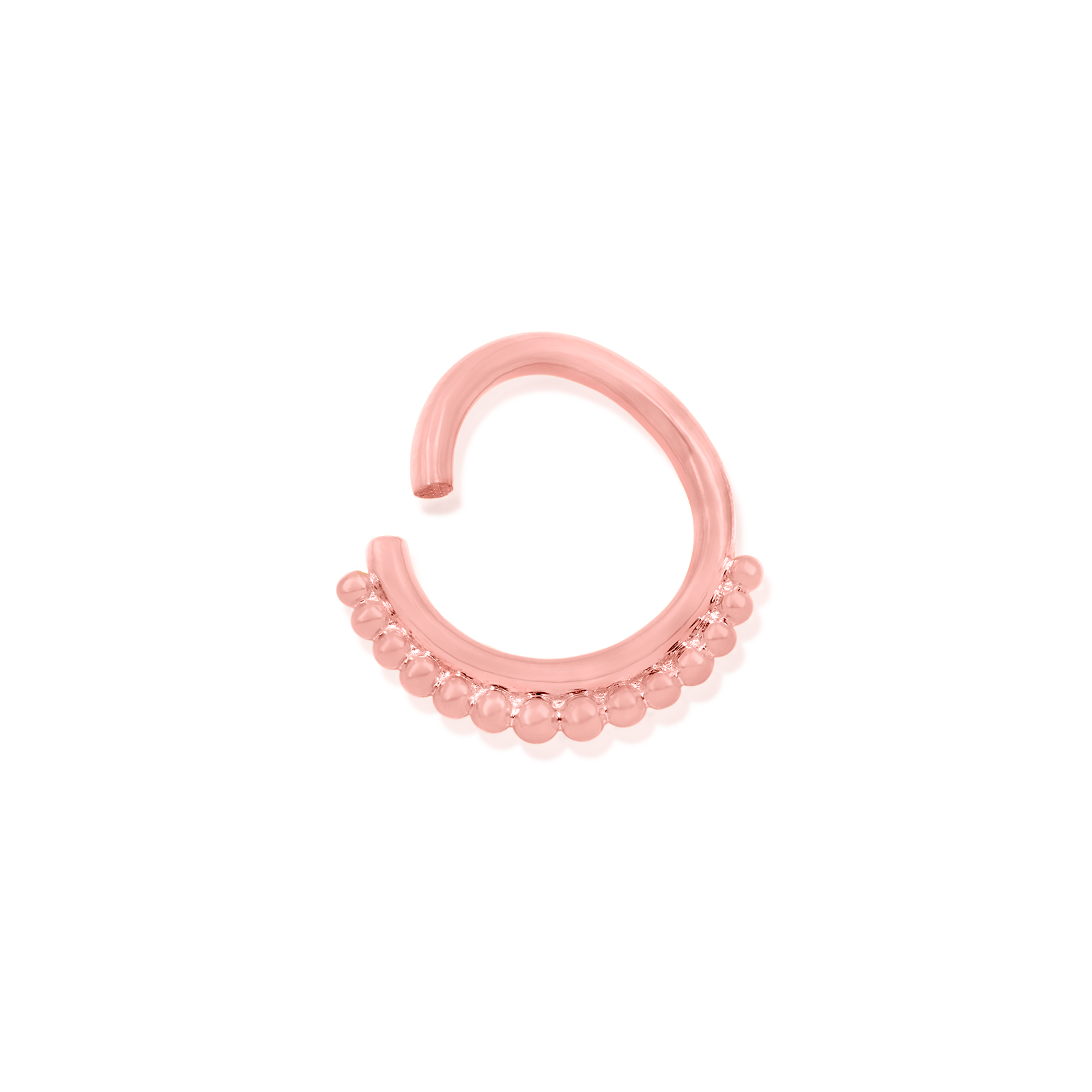 Gold Beaded Seam Ring (16G)