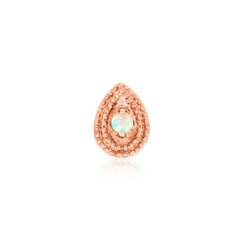 Pear Opal Double Millgrain - Rose Gold