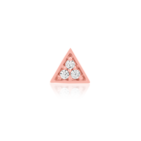 Gold Triangle with 3 CZ stones - Rose Gold