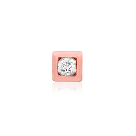 Bezel-Set CZ Square - Rose Gold