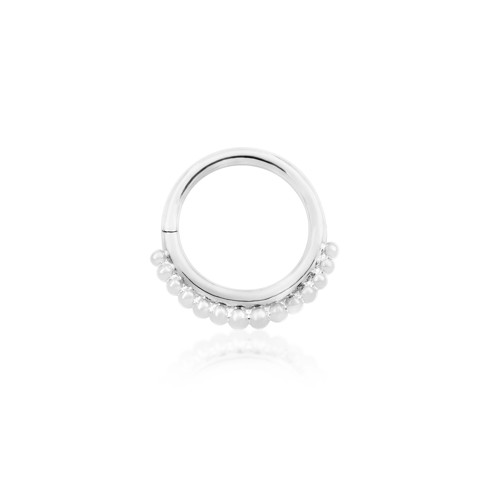 Gold Beaded Seam Ring (16G)