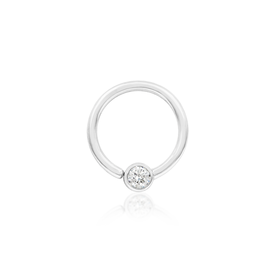 Gold Ring with Fixed CZ (16G & 18G) – Junipurr Jewelry