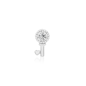 Gold Key with Heart - White Gold
