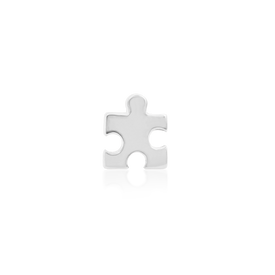 Gold Puzzle Piece - White Gold