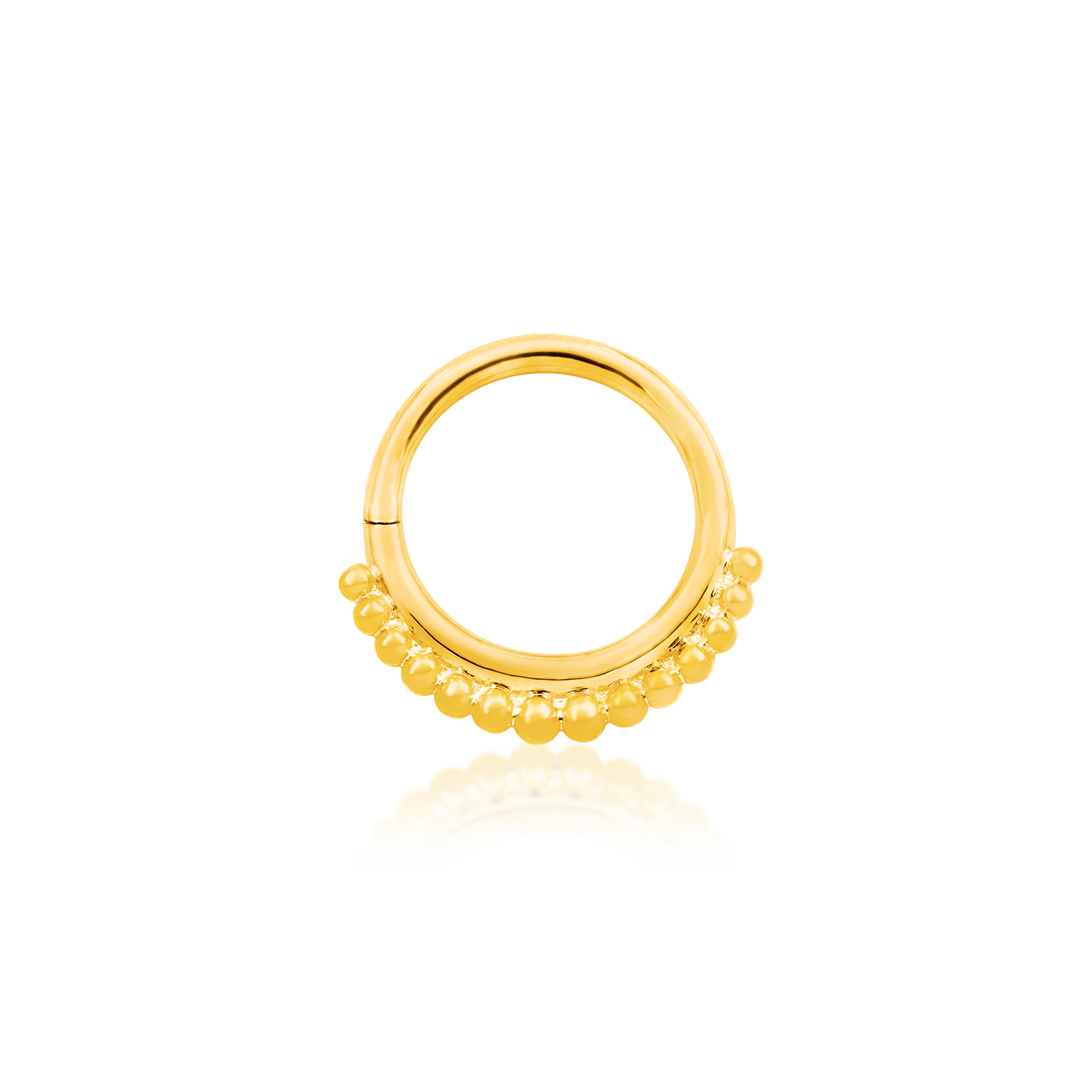 Gold Beaded Seam Ring (16G)