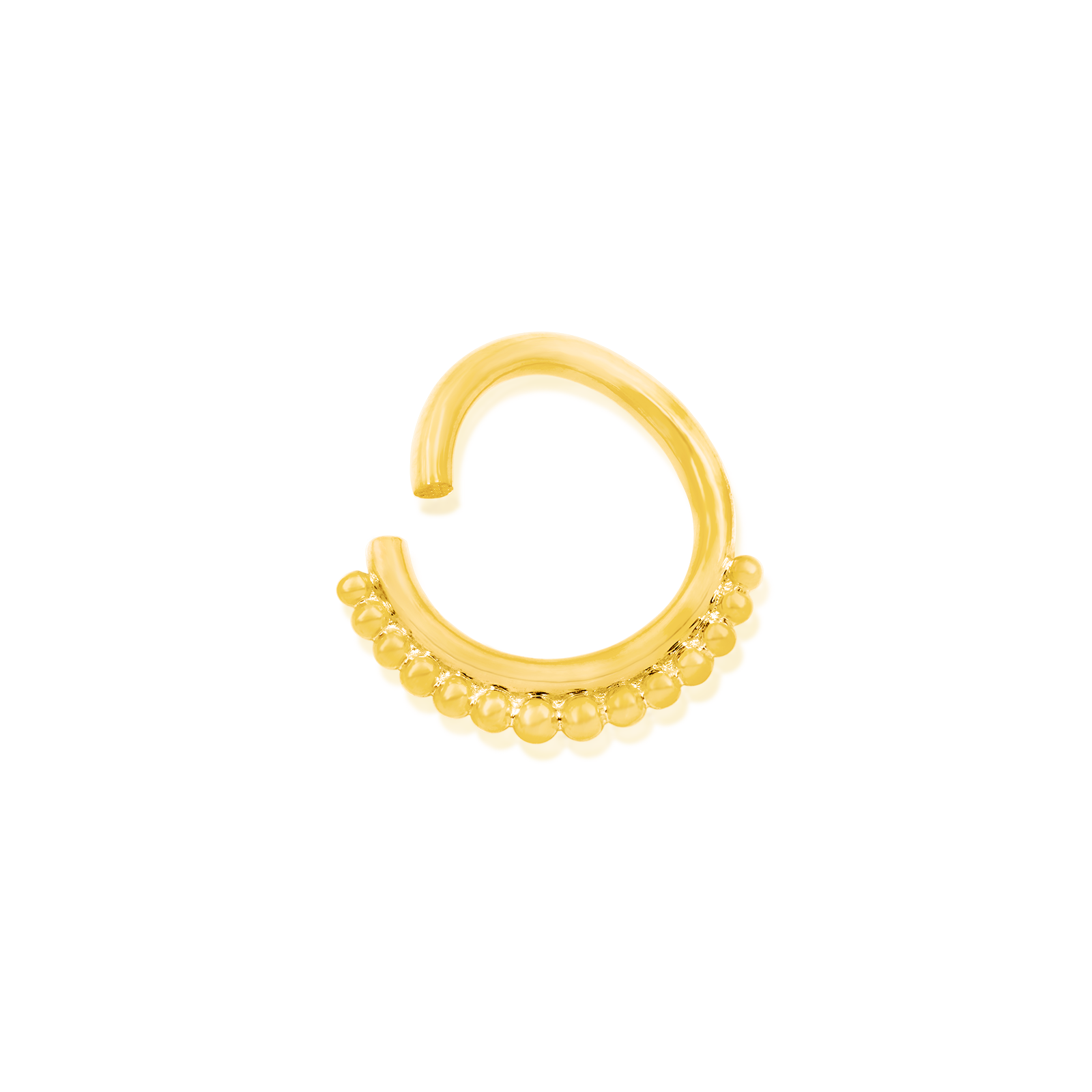 Gold Beaded Seam Ring (16G)