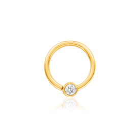 Gold Ring with Fixed CZ (16G & 18G)