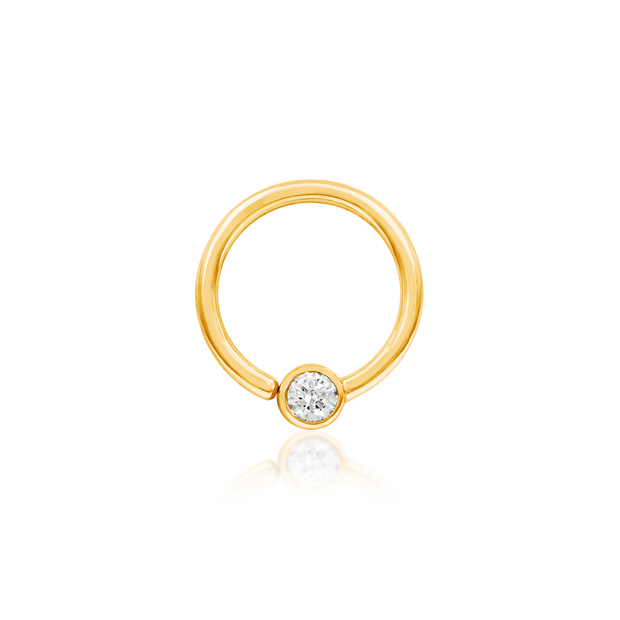 Gold Ring with Fixed CZ (16G & 18G) – Junipurr Jewelry