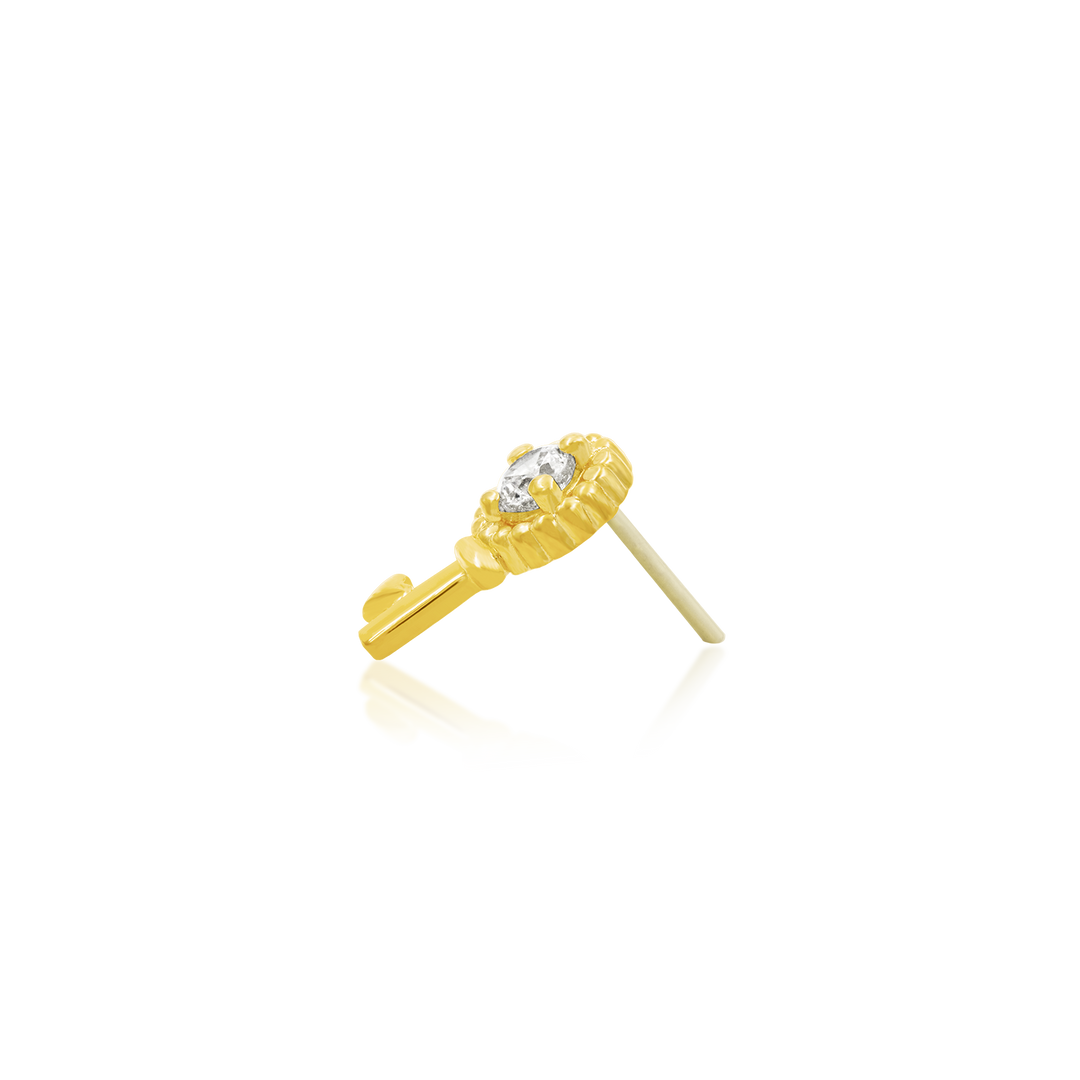 Gold Key with Heart – Junipurr Jewelry