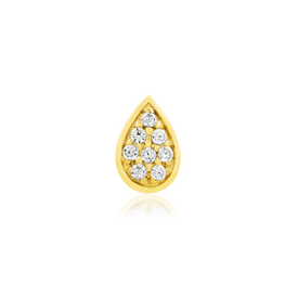 Gold Pear with CZ Stones