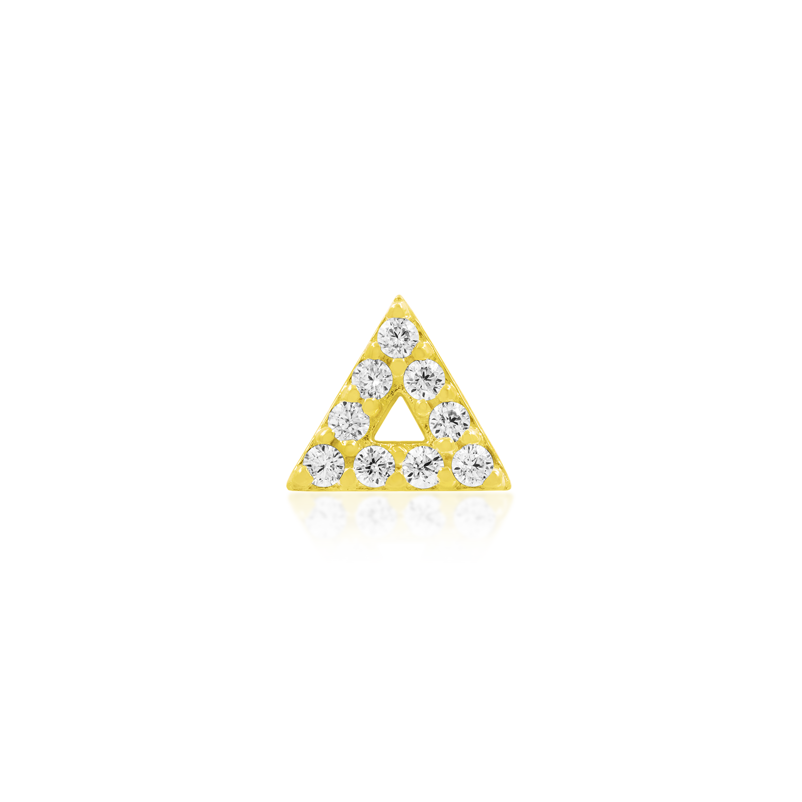Gold Triangle with CZ stones