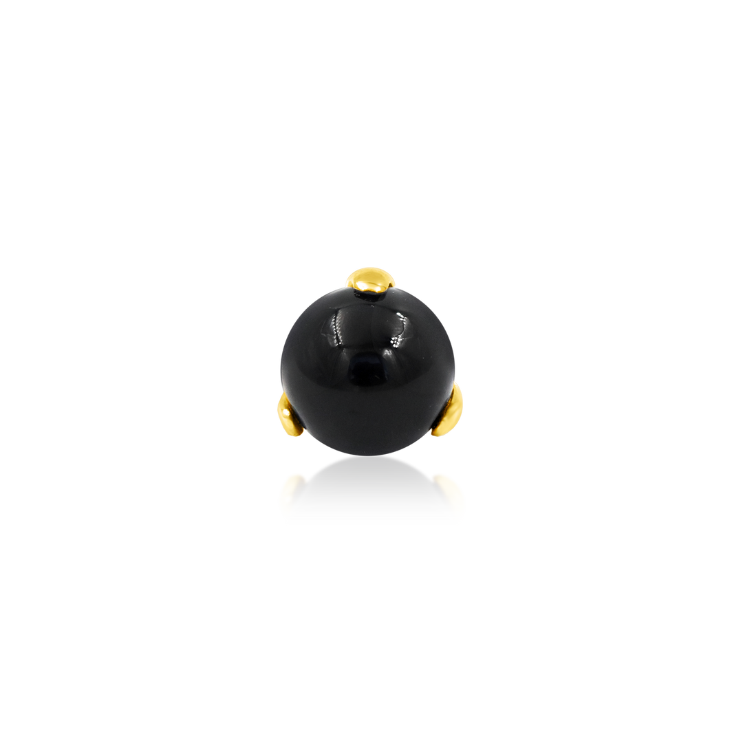 Prong-Set Ball with Black Onyx – Junipurr Jewelry